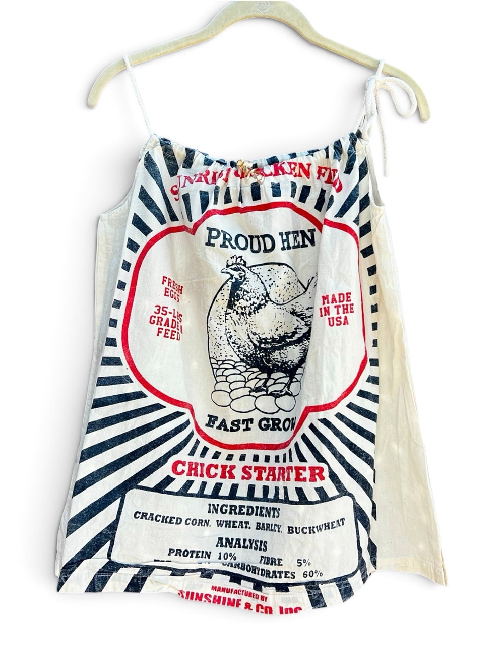 Proud Hen Chick Starter Graphic Tank Top - White/Black/Red NWOT